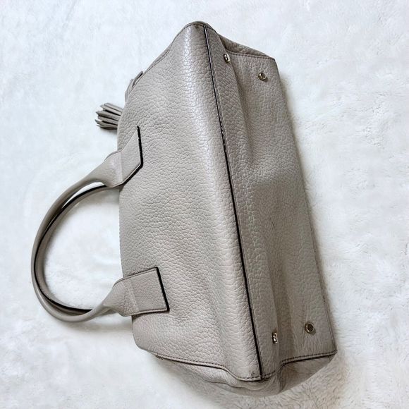 Kate Spade Southport Avenue Lydia Gray Leather Large Satchel Shoulder Bag Purse - Picture 10 of 11